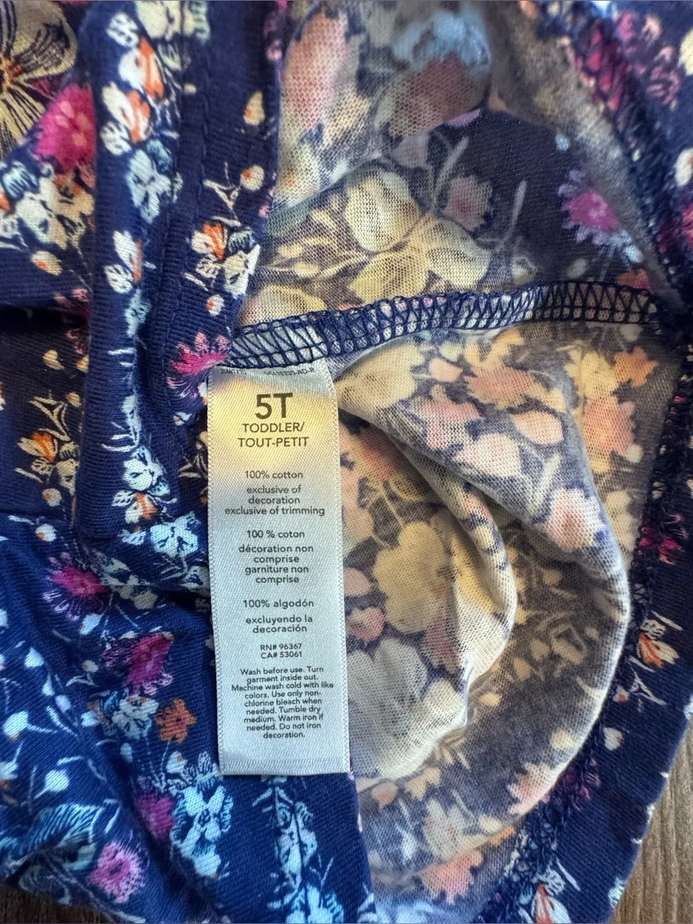 OshKosh B'gosh Navy Floral Girls Romper
